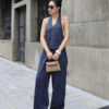 [Cao Cấp] Effortless Stripes Set - Set  Xanh Navy Kẻ Sọc Trắng, Cổ Yếm, Hở Lưng Tinh Tế