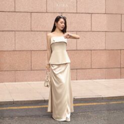 Chân Váy Lụa Ba Tư Premium - Thiết kế xếp ly, phong cách công sở, đi chơi, dễ phối đồ