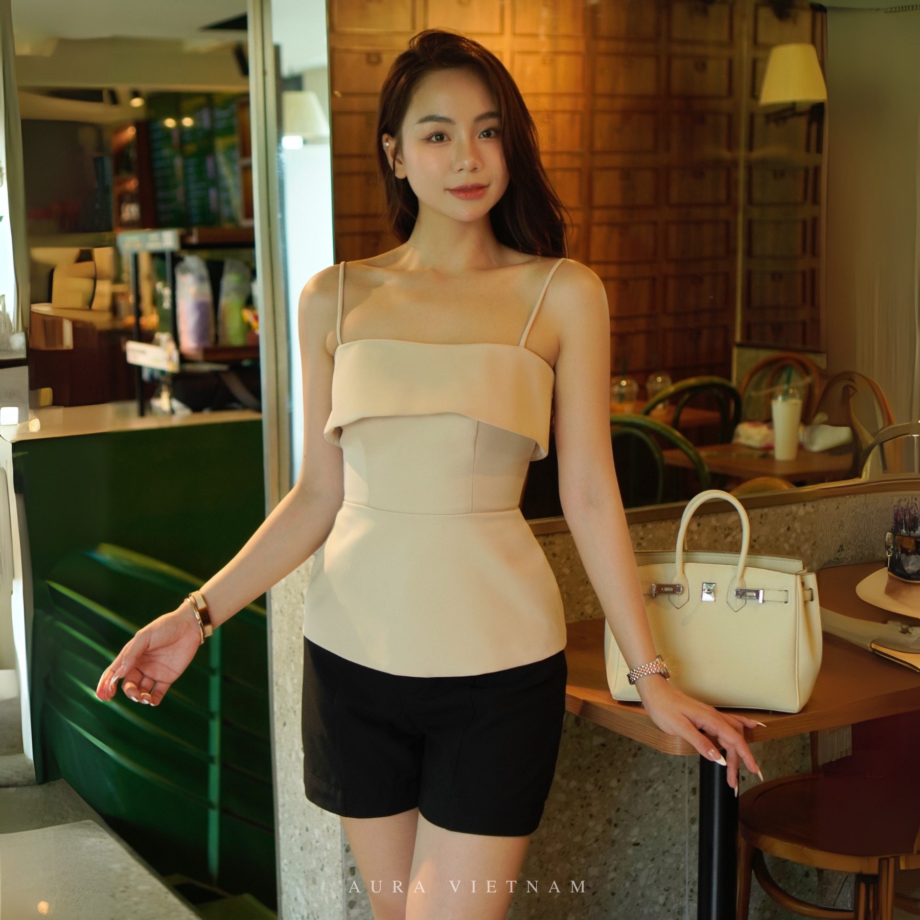 Áo Cúp Ngực - Chất Carolan Cao Cấp, Form Corset - AURA Vietnam - Ảnh 8
